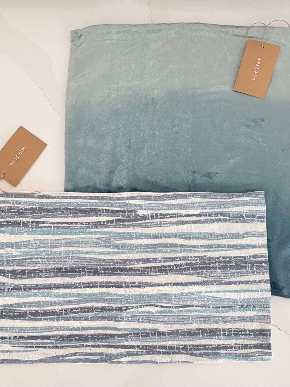 West Elm Linen/Velvet Pillow Cover Set
